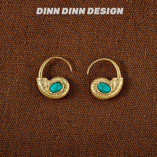 DINN DESIGN度假系列小海螺耳环简约耳钉复古耳饰精致时尚