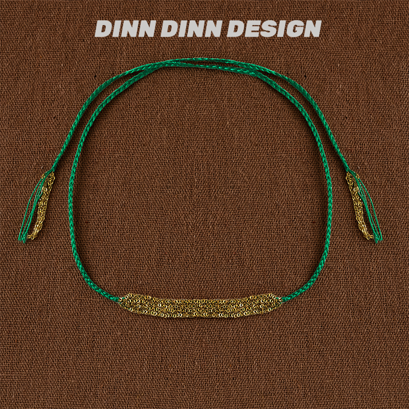 DINN DINN DESIGN绿色手工编织多用款项链时尚百搭个性高级度假风