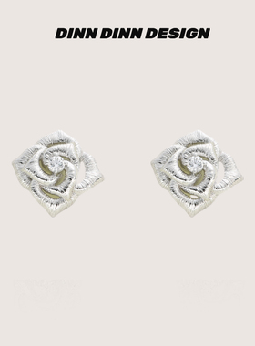 DINN DINN DESIGN繁花系列玫瑰花小耳钉百搭送女友简约个性气质