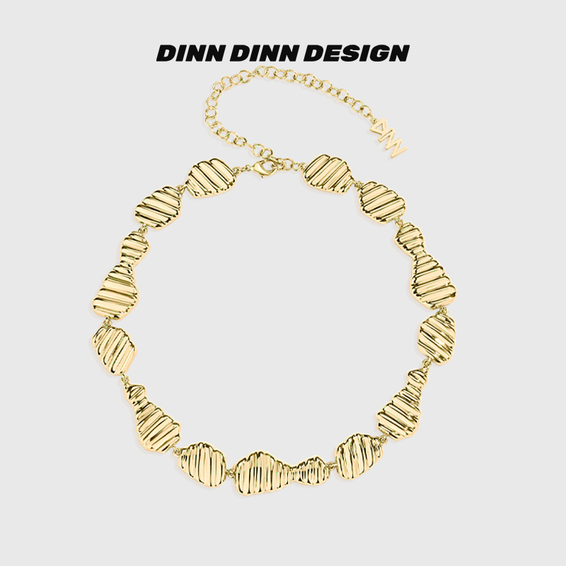 简系列曲面拼接重工项链（金色）