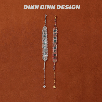 DINN DINN DESIGN度假系列拼色串珠手工编织轻奢精致手链