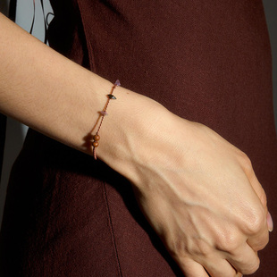 DINN DESIGN度假系列碧玺水晶纯手工编织手链度假风小众设计