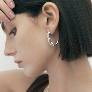 DINN DESIGN简系列扭结圈圈耳环小众设计高级感女冷淡风气质