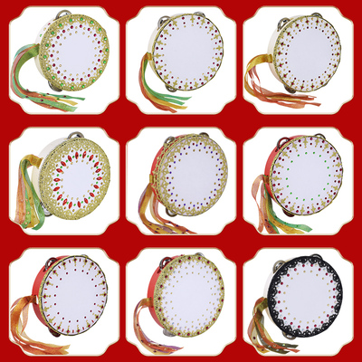 艾斯米拉达铃鼓芭蕾舞蹈道具手鼓幼儿园乐器维族新疆舞飘带儿童鼓