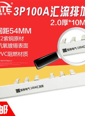 3P100A汇流排加宽 紫铜2.0*10 断路器连接排DZ47 C45接线排KT003