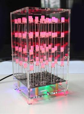 444双色光立方套件 单片机diy套件 电子DIY制作雾状led灯焊接散件