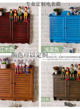 白色百叶电表箱装饰画弱电箱电闸空开多媒体配电遮挡箱装饰盒装饰