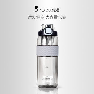 Unibott运动水杯男tritan健身超大容量吸管便携吨吨桶蛋白摇粉杯