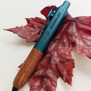 日本TANOSEE塔诺塞TOP限定暗夜黑色中性笔小胖笔檀木笔握按动笔