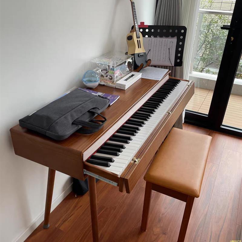 实木钢琴桌数码钢琴桌88键电钢琴收纳桌音乐工作台编曲桌古筝收纳