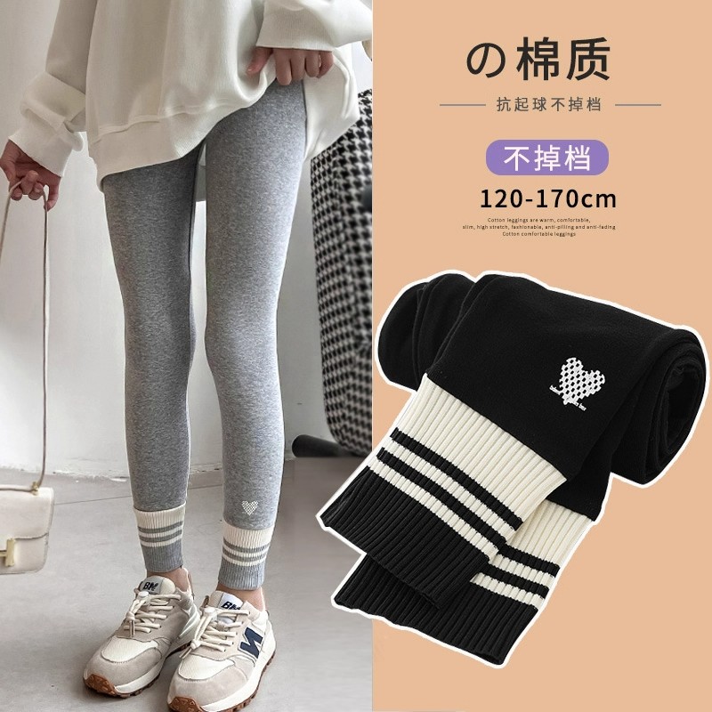 女童打底裤春秋外穿洋气新款纯棉