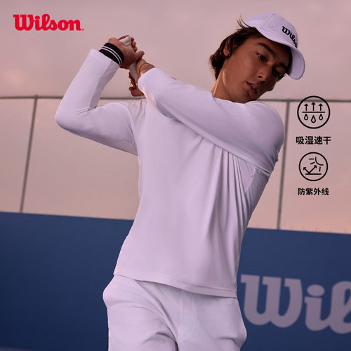 Wilson威尔胜官方26夏季TIMELESS男士透气网球运动长袖T恤