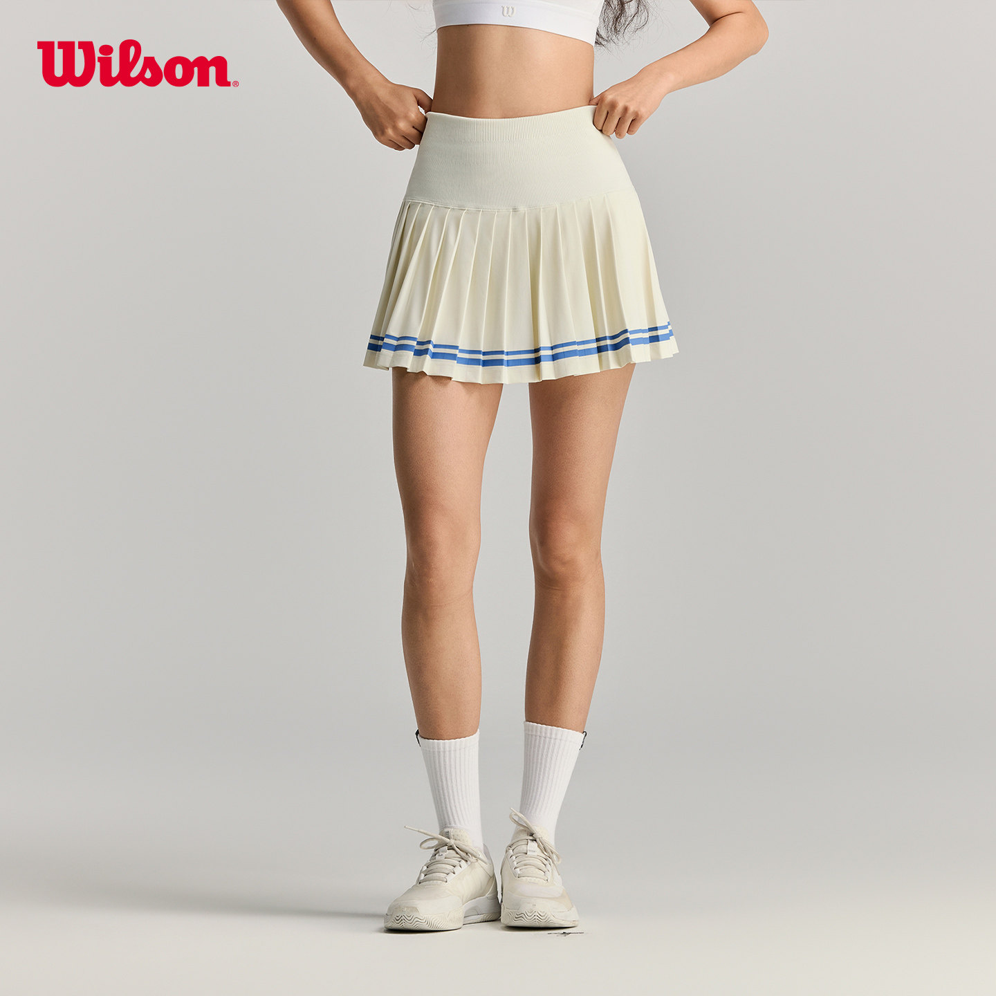 Wilson威尔胜夏季女士MIDTOWN内置底裤网球运动蜜糖半身裙