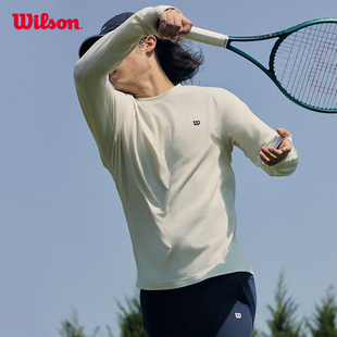TEE網(wǎng)球運(yùn)動健身磨毛針織長袖 Wilson威爾勝官方春季 男士 T恤