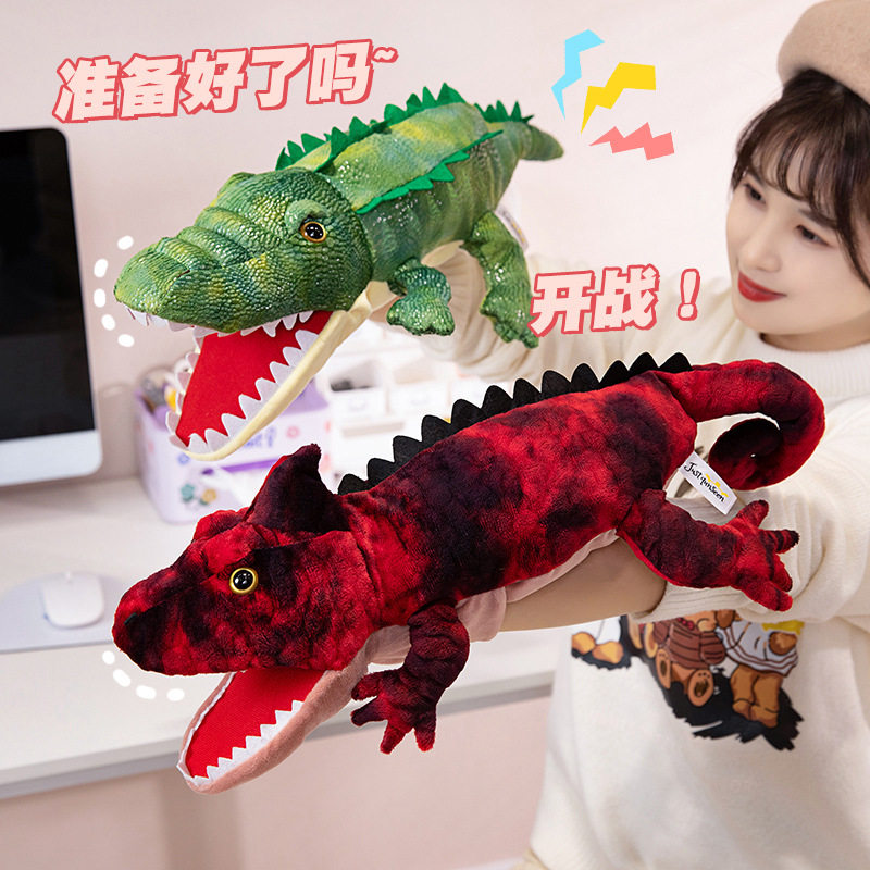 两栖爬行动物手偶蛇蜥蜴大手套玩偶木偶表演腹语蝾螈手偶仿真青蛙
