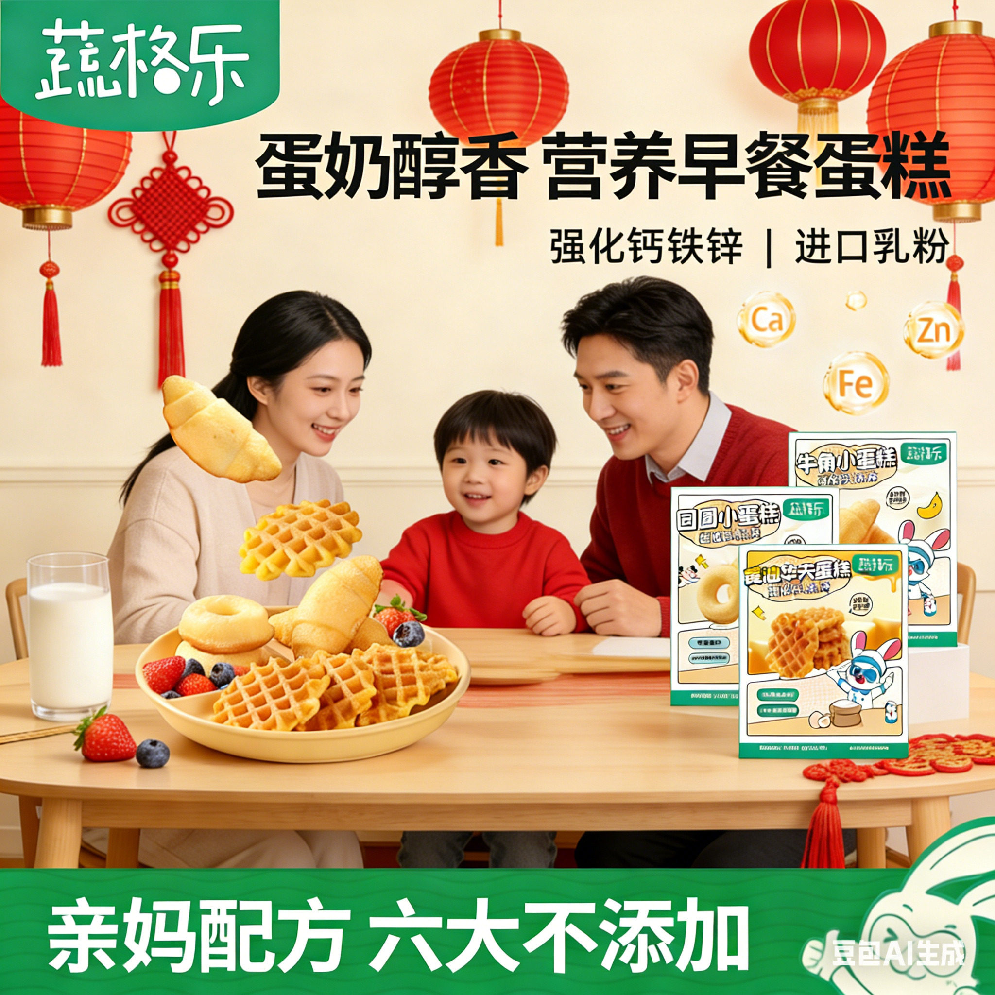 蔬格乐花样钙铁锌小蛋糕