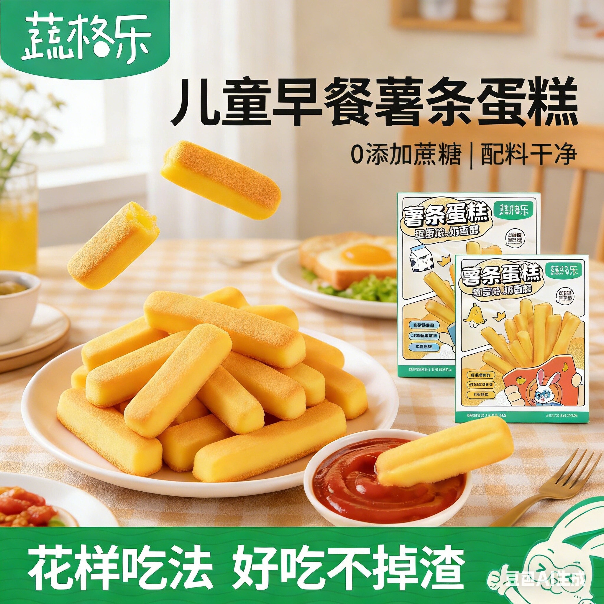 [宝宝第一口薯条]蔬格乐小薯条蛋糕儿童鸡蛋牛奶香蕉代餐零食点心