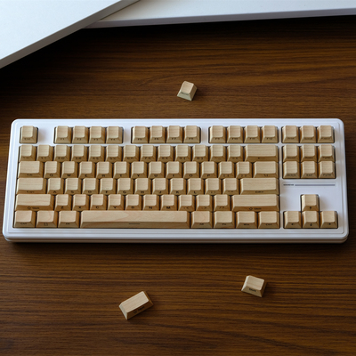 白木纹侧刻 PBT 原厂侧刻 热升华 机械键盘帽 wooting 醉鹿 雨75