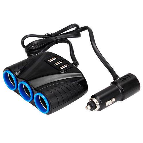 点烟器一拖三汽车一拖二多功能插头转换插座带usb车载充电器120W