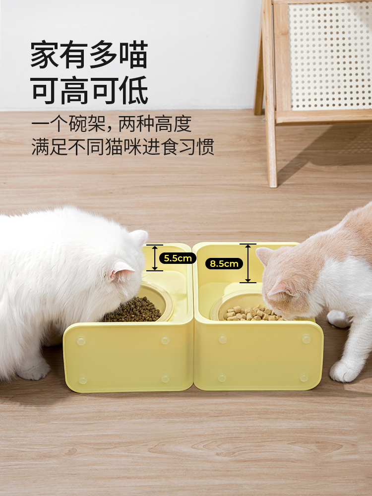 Mango蛮果宠物方块猫碗架餐桌可拼接狗碗猫食盆陶瓷宠物碗水碗粮