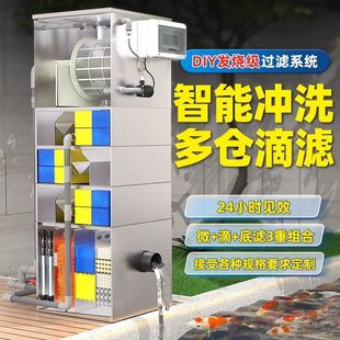 鱼池水循环过滤箱304不锈钢户外水池养殖微滤机 全自动转鼓过滤器