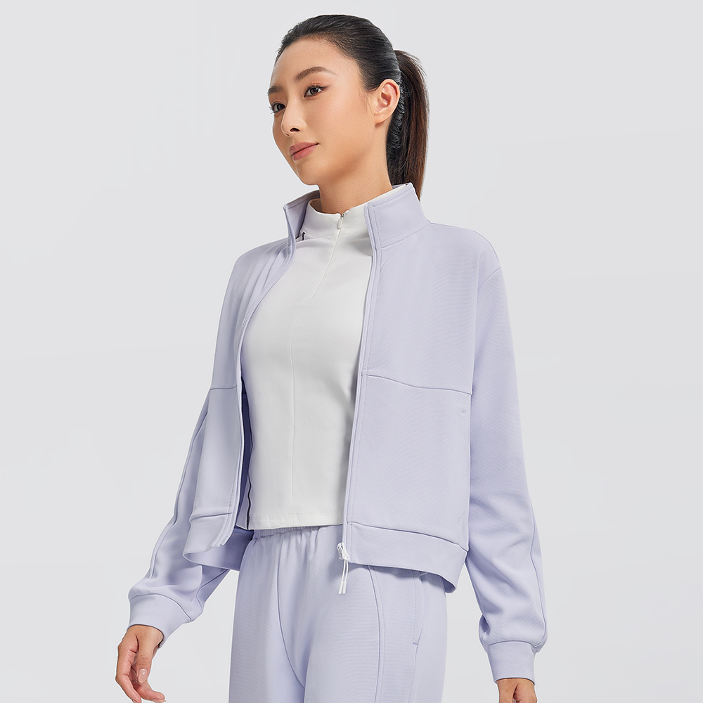 GYMANT肌肉蚂蚁冬季新款运动健身衣透气浅紫色女立领单层休闲外套