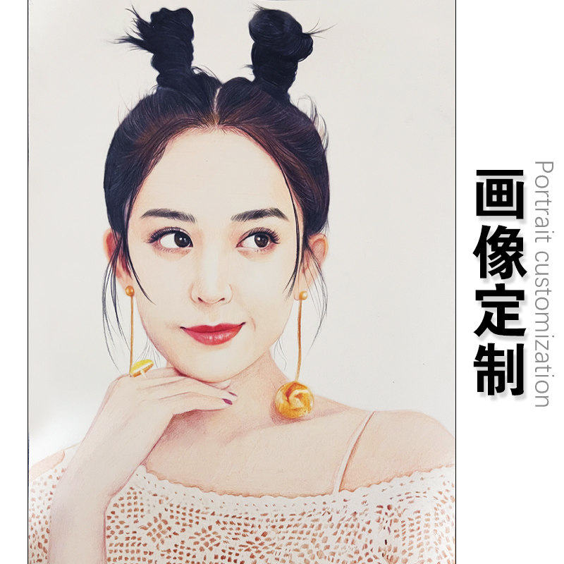 手绘素描画像定制头像手工代画真人照片彩铅画人像画人物画肖像画