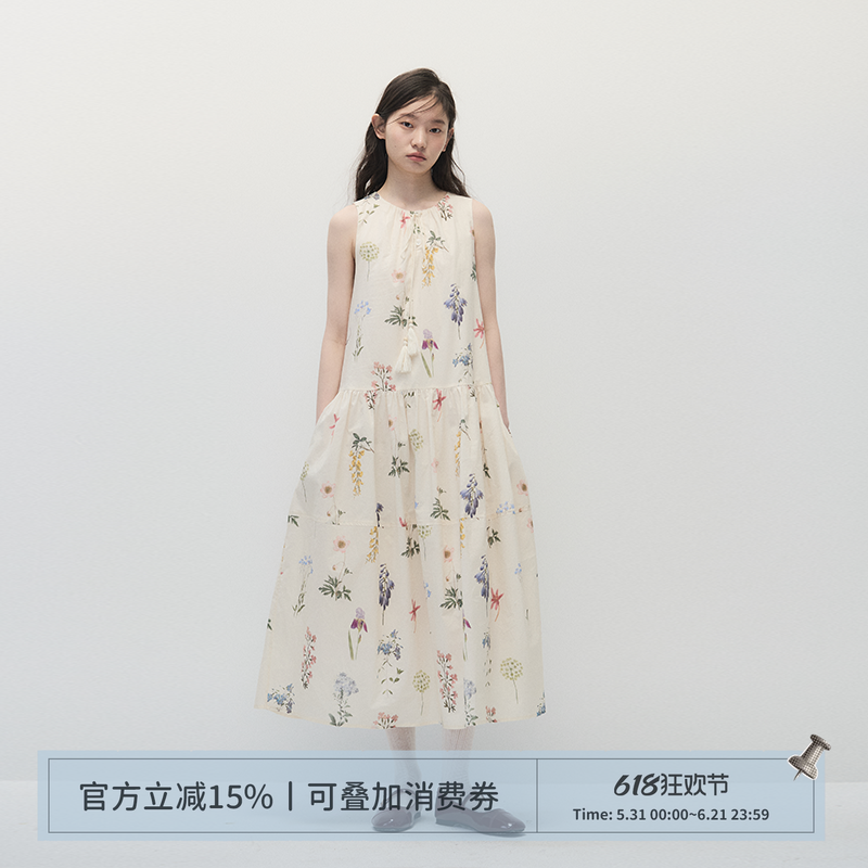 ANNATTO 风传花信 夏季绝美设计感宽松显瘦花朵印花连衣裙长裙女