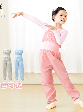 儿童芭蕾舞服暴汗热身背带裤女童舞蹈连体长裤形体裤舞蹈生桑拿裤