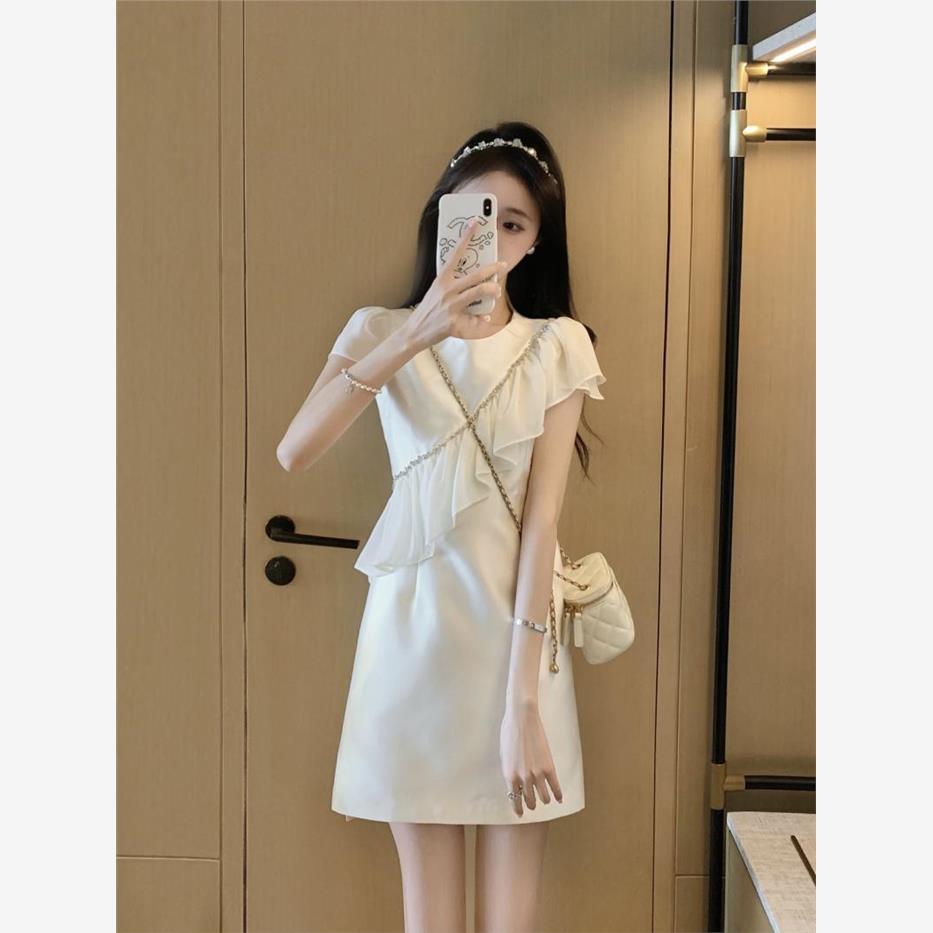 香港潮牌白色小香风连衣