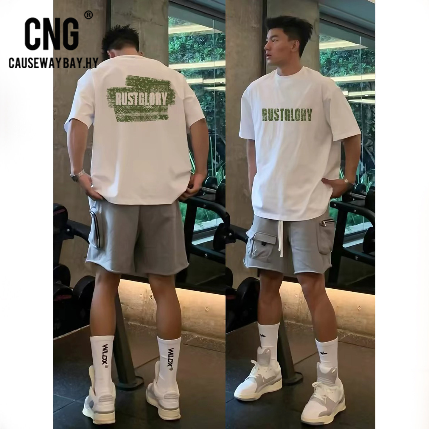 香港潮牌美式痞帅短袖t恤男休闲ins风夏季街头简约高级感圆领体恤图片