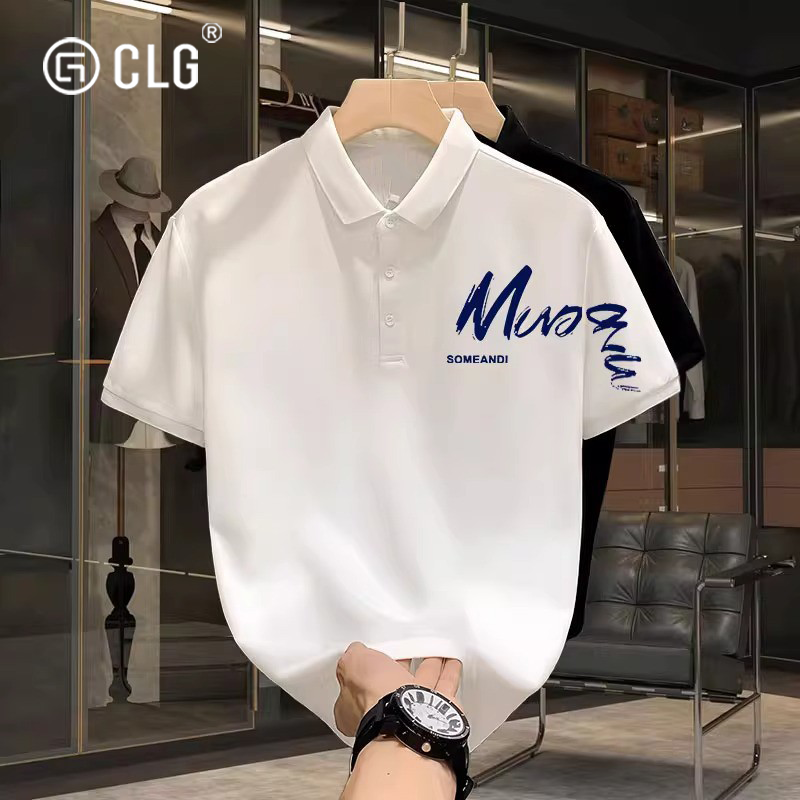 香港GLG潮牌轻奢短袖polo衫男宽松夏季新款字母高级感痞帅T恤上衣