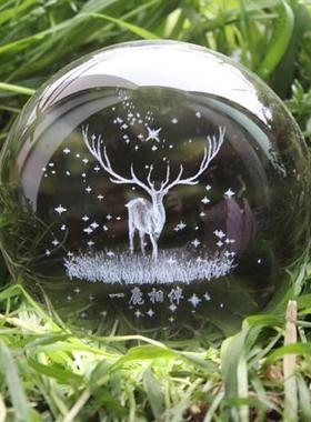 水晶球麋鹿星空透明创意装饰品玻璃球小摆件圆球生日礼物女孩毕业