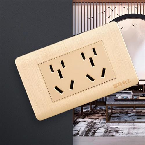 墙壁开关面板多功能118型插座开关三三插6孔六孔十孔电源插座面板