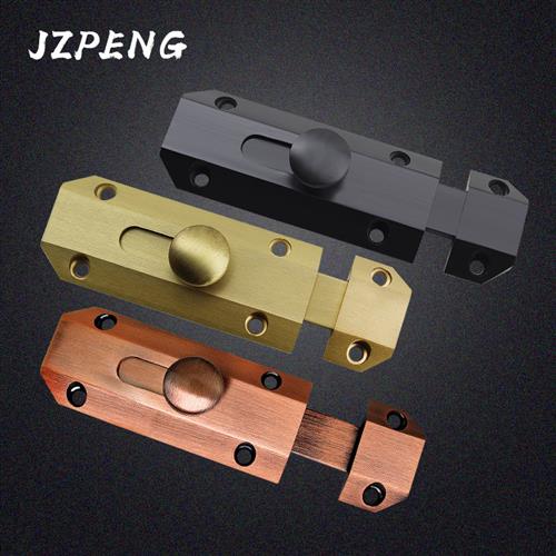 纯铜实心插销门栓门扣木门窗防盗插销锁卫生间加厚明装门插销外贸