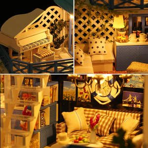新款小屋别墅爱琴海手工制作小房子模型玩具拼装教师节生日礼物。