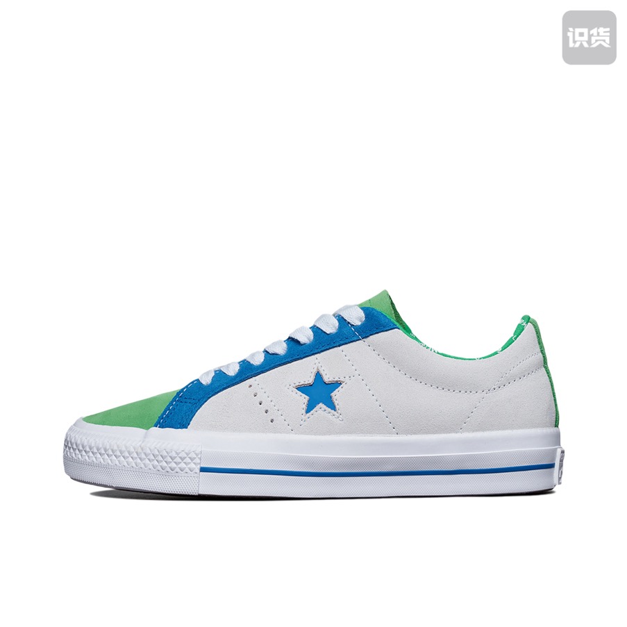Converse One Star Pro Pro 皮革低帮 板鞋  白绿蓝171933C黄