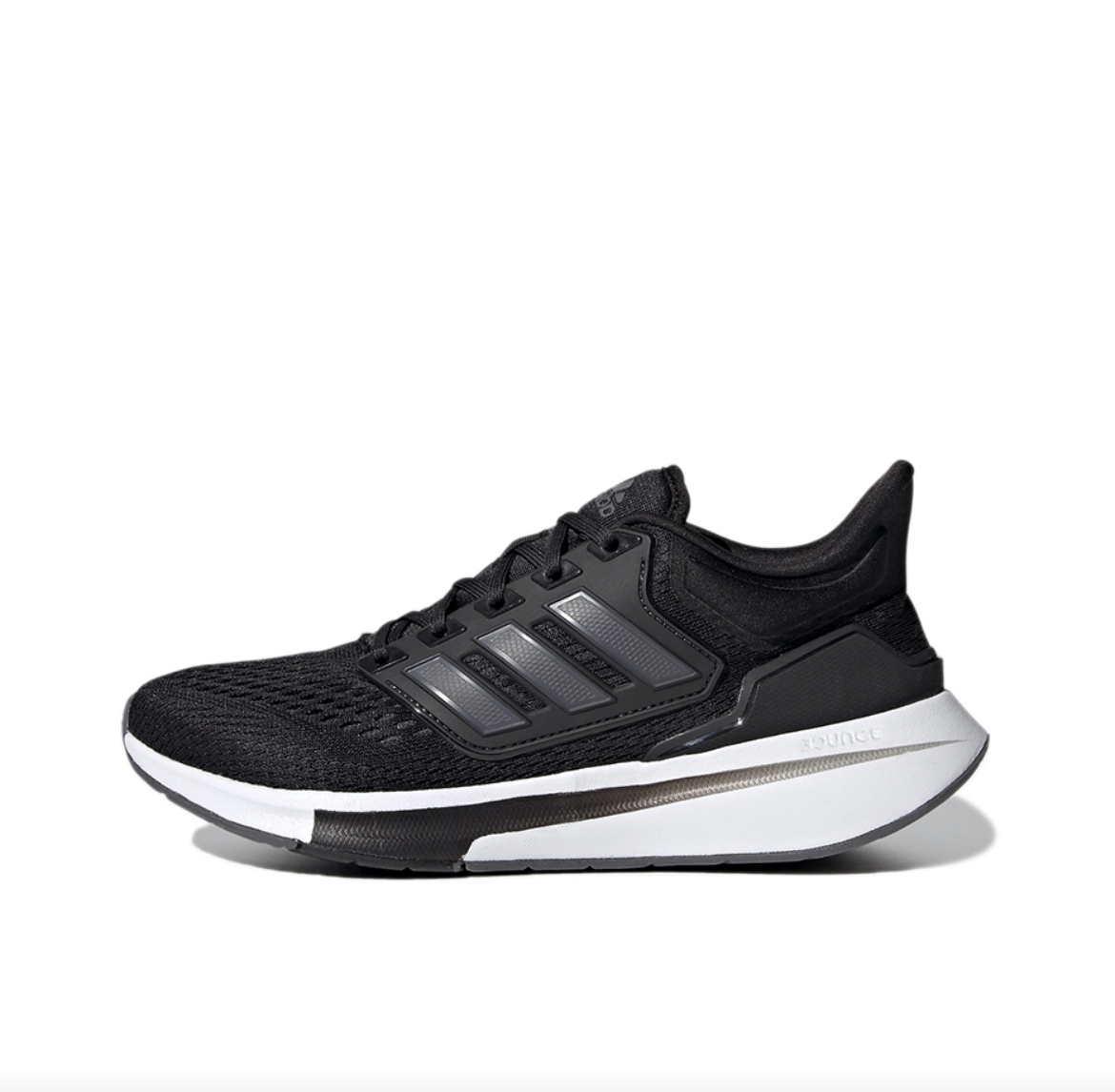 adidas  EQ21 Run 舒适 低帮跑步鞋 女款 黑白色H00544杨