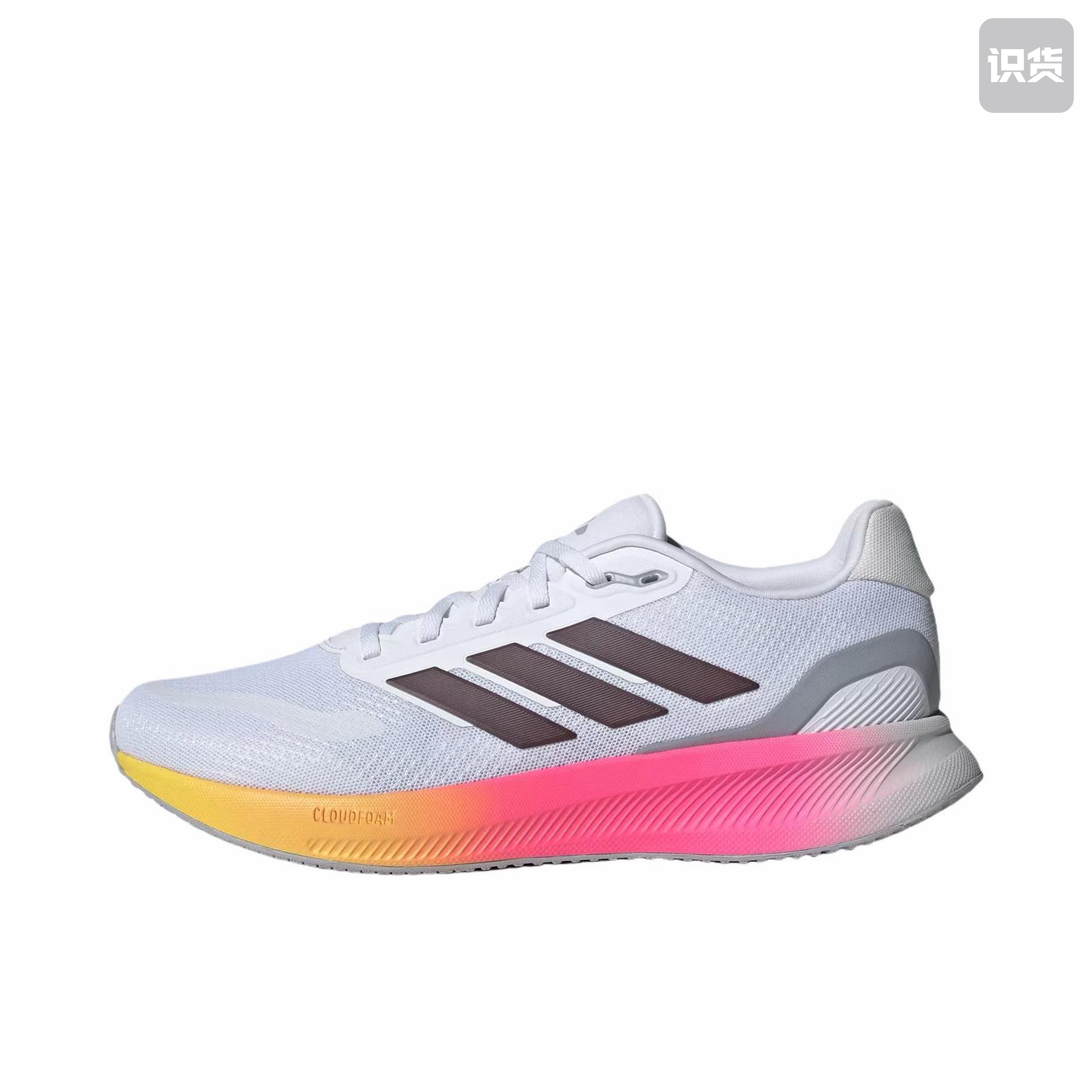 adidas Runfalcon 5.0 低帮跑步鞋 男款 白色IE8811黄