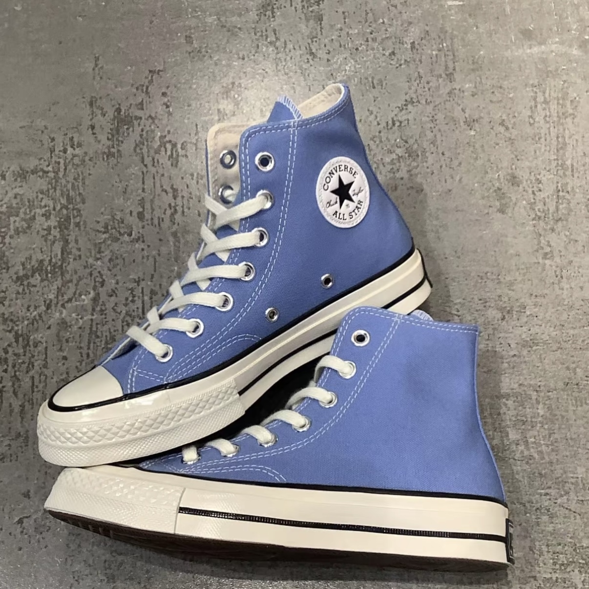 Converse Chuck 70 高帮 帆布鞋 男女同款 蓝色A10524C黄