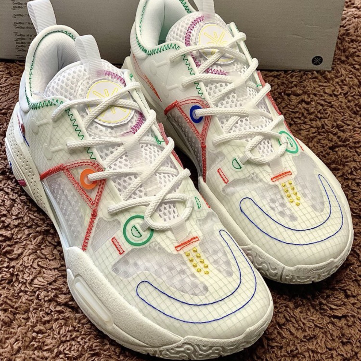 LiNing李宁 全城9 V1.5 防滑耐磨 低帮篮球鞋白色 ABAR015-64