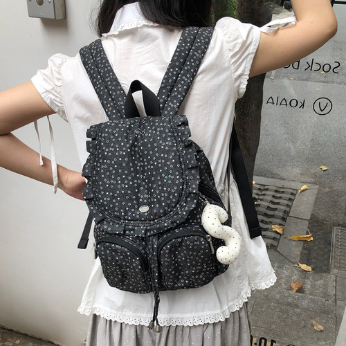 韩系学院波点迷你女双肩包