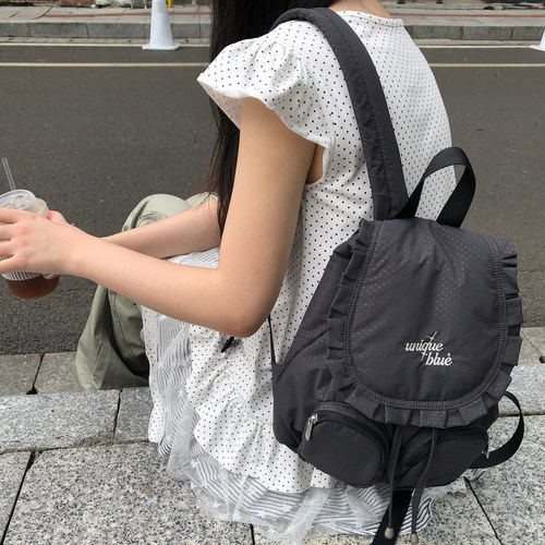 韩系波点学院风女迷你双肩包