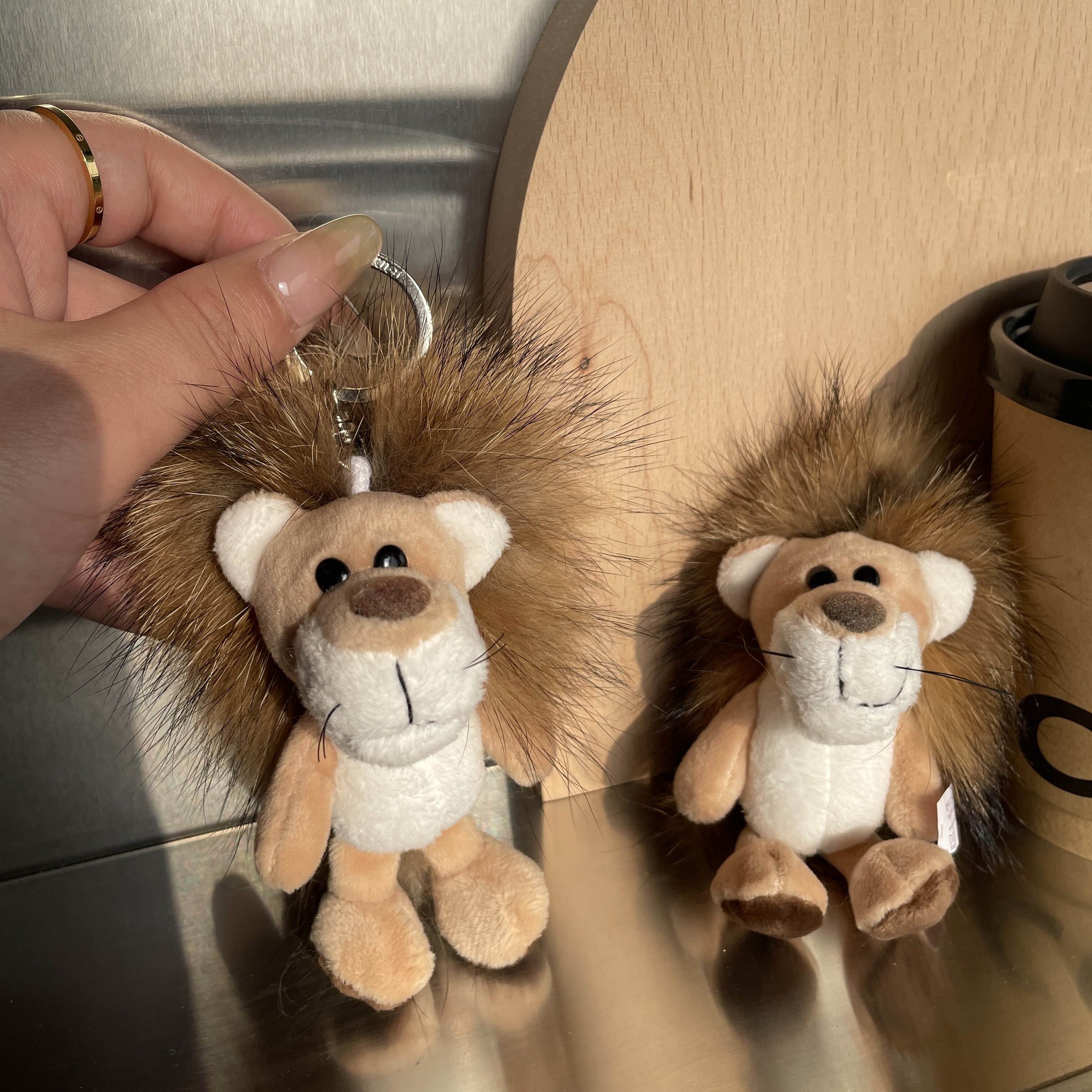 可爱小狮子真貉子毛包包挂件汽车钥匙扣毛绒公仔玩偶车挂饰礼物