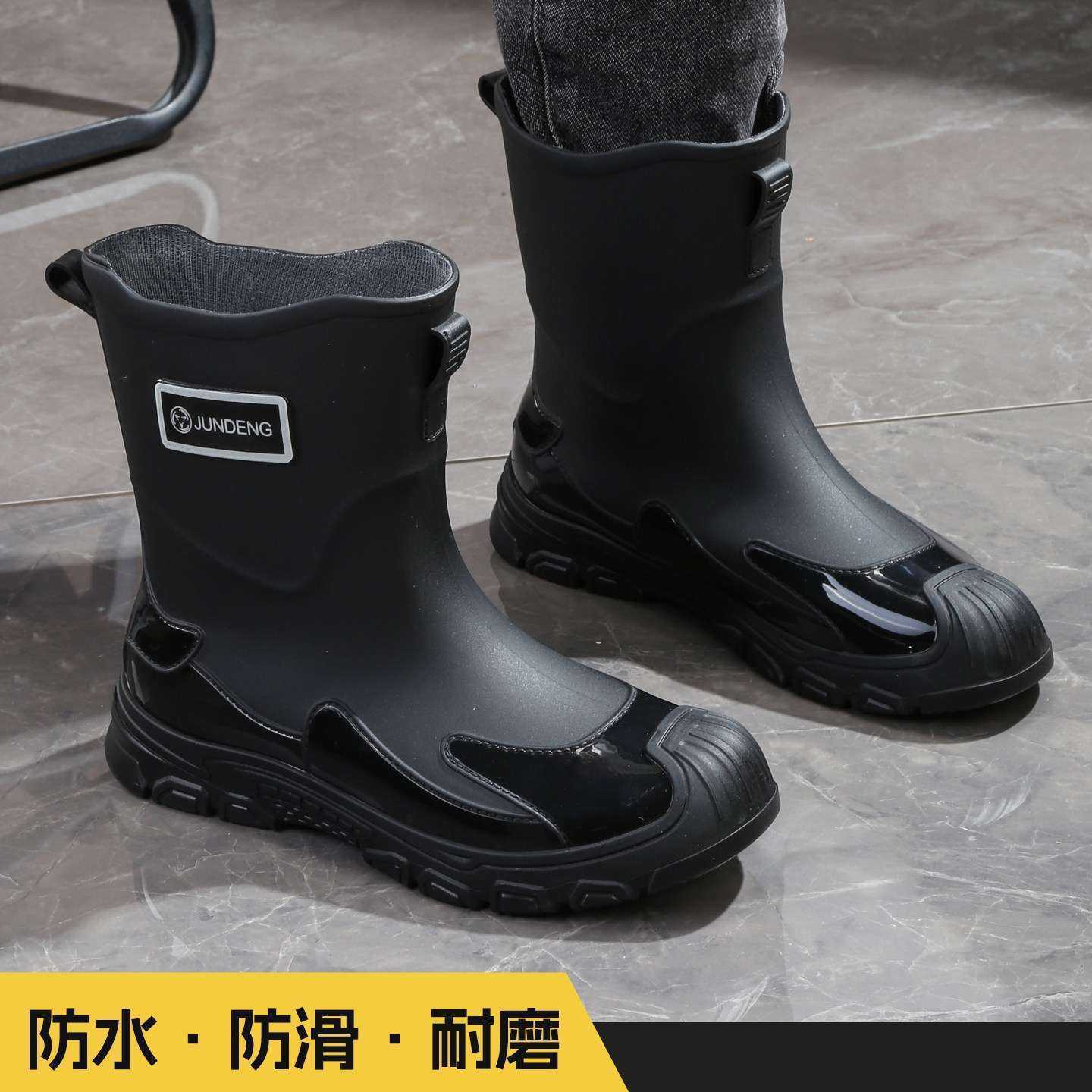 军登雨鞋短筒防滑防水时尚耐磨爬山探险野外徒步专业柔软舒适雨靴