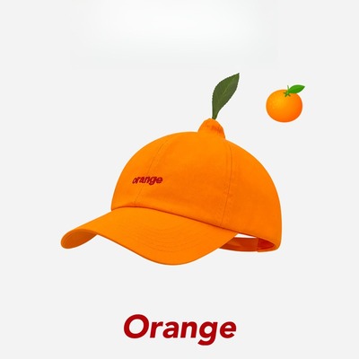 可爱搞怪丑橘棒球帽子女春夏出游拍照遮阳防晒显脸小桔子鸭舌帽男