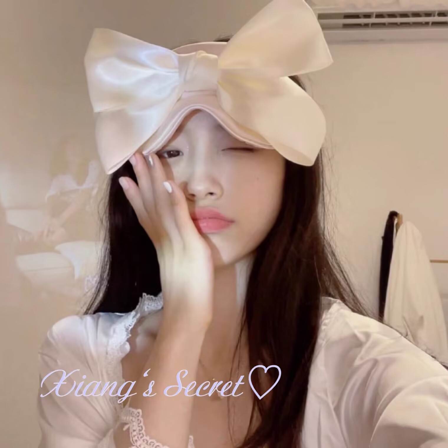 少女蝴蝶结眼罩舒适遮光眼罩休息发带拍照神器公主风睡觉眼罩