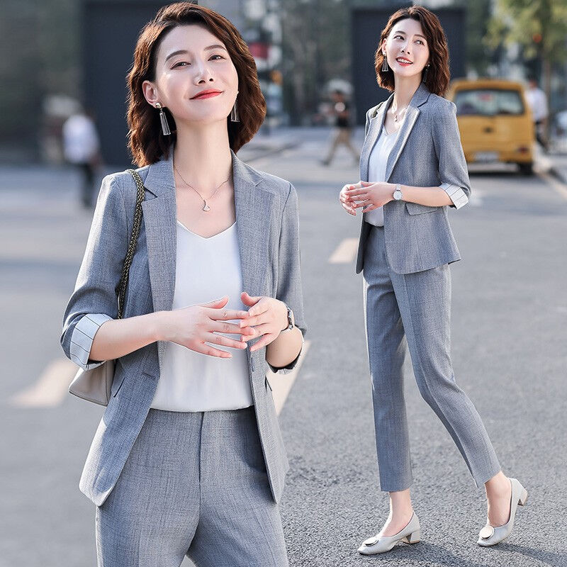 瑞诗米小西装套装女韩版气质2020春夏季薄款西服外套职业套装时尚