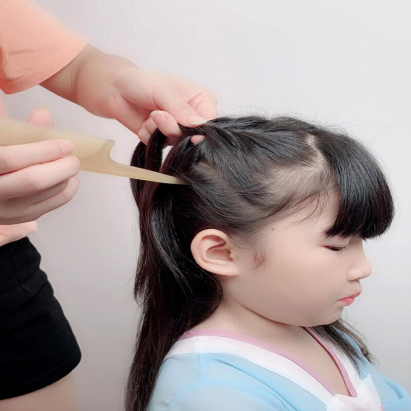角缘天然牛角梳发型梳羊角梳宝宝挑分发梳女孩扎辫子儿童尖尾梳子
