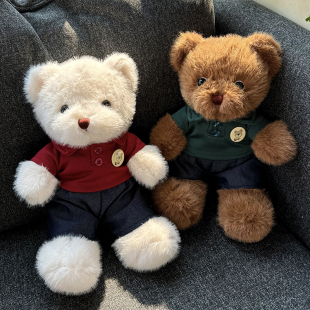 泰迪小熊毛绒玩具熊公仔陪睡玩偶学院风毛衣熊儿童布娃娃定制logo